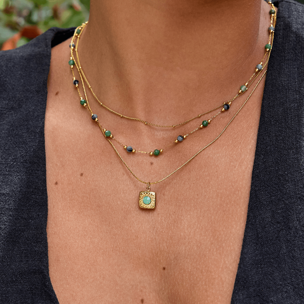 Lara Antique-Style Gold-Tone Pendant Necklace
