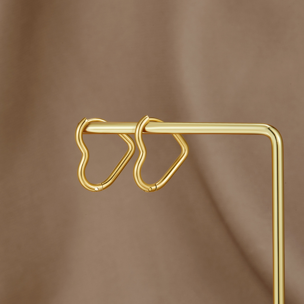 Little Heart Gold-Tone Hoop Earrings