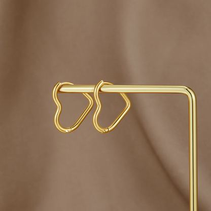Little Heart Gold-Tone Hoop Earrings