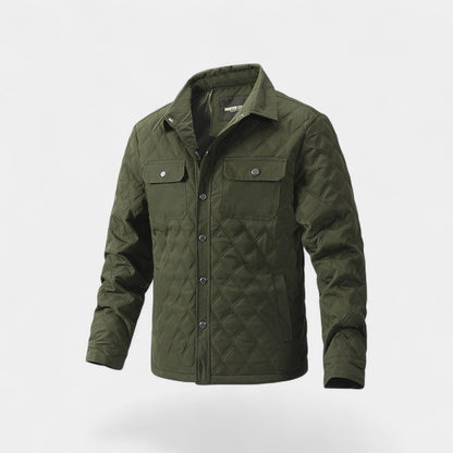 Men's Quilted Cotton Jacket – Tailored Stand Collar