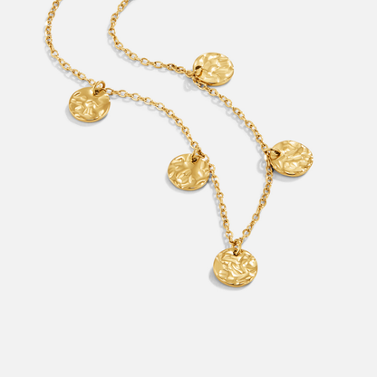 Elodie Textured Coin Medallion Chain Necklace