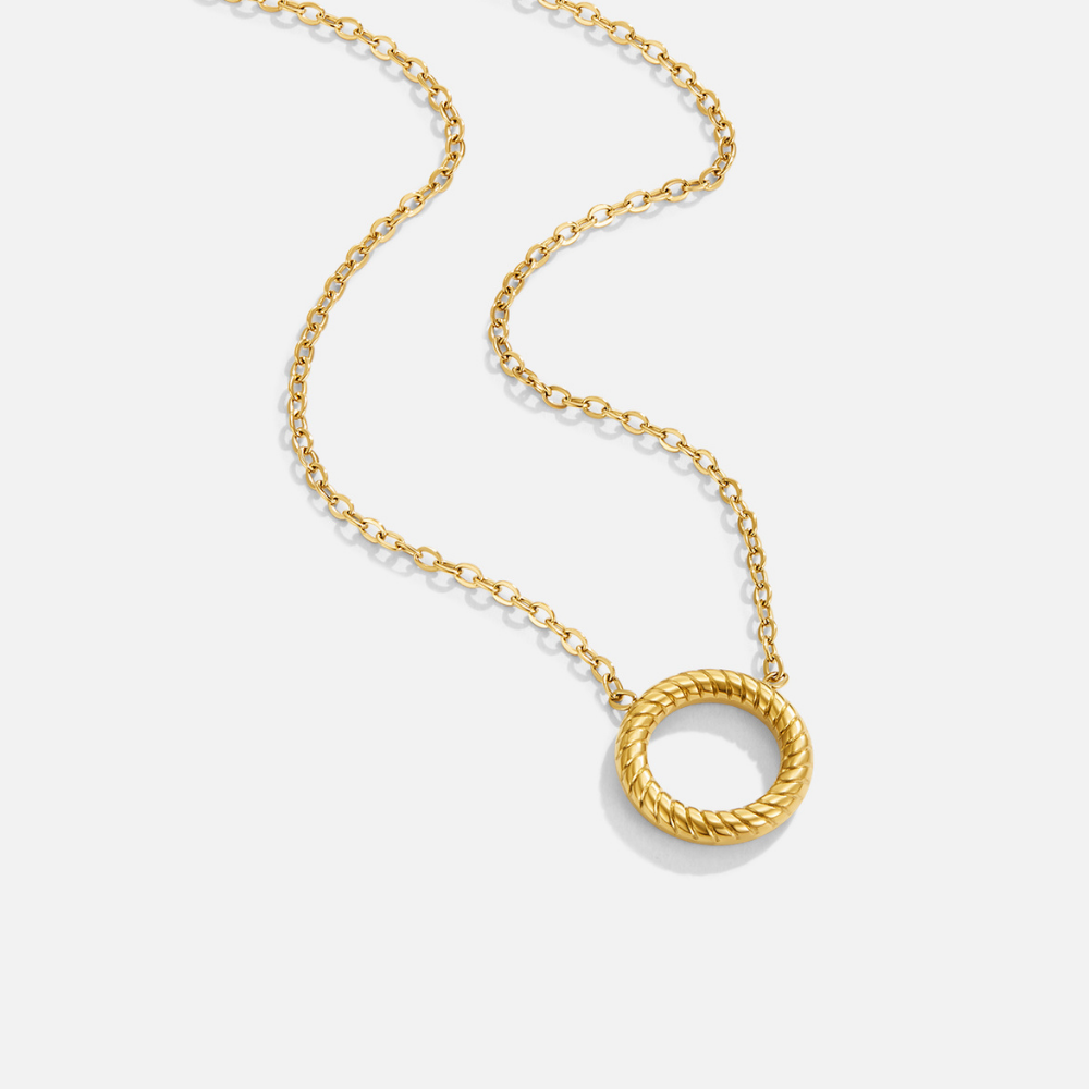 Avery Open Circle Silhouette Pendant Necklace