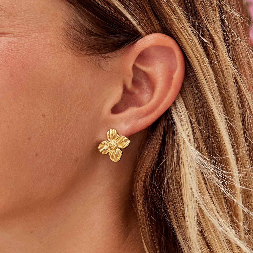 Little Bloom Gold-Tone Flower Earrings