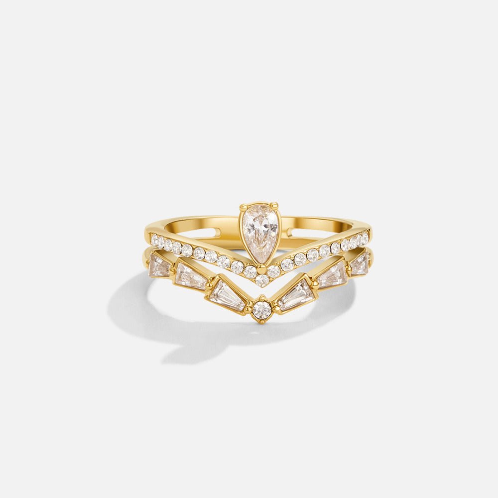 Little Lily Bloom Gold-Tone Crystal Ring
