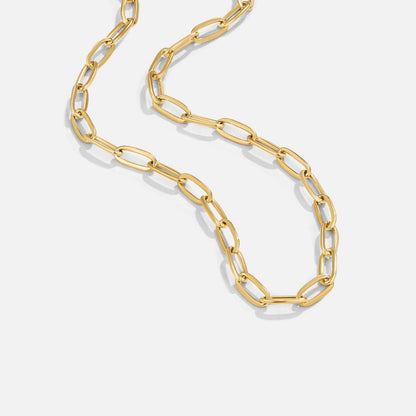 Paperclip Chain and Charm Gold-Tone Necklace Set