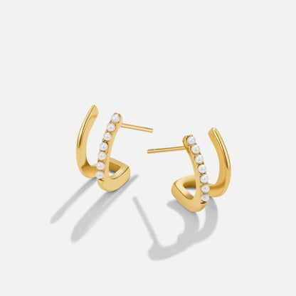 Claw Earrings in Gold-Tone with a Pearl Bead