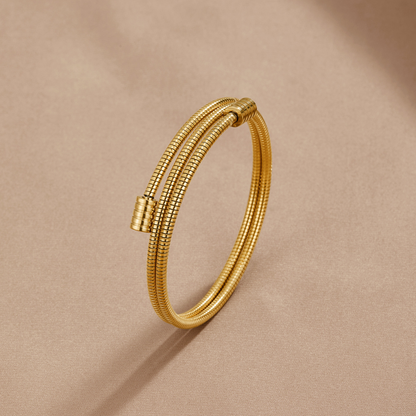 Fine Corded Rope Pattern Gold-Tone Bracelet