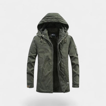 Men's Cotton Parka – Washed Finish with Lapel Hood