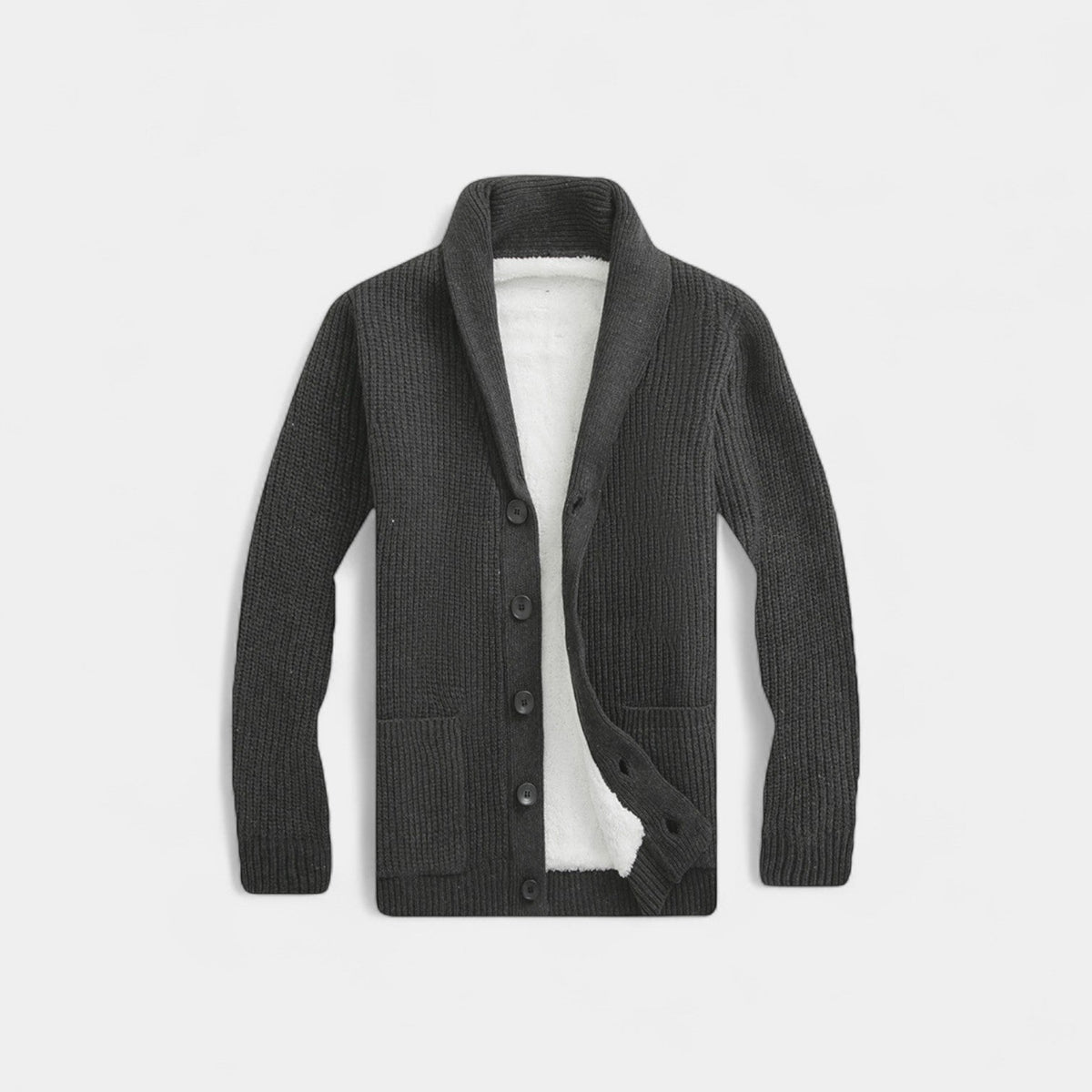 Men's Wool Blend Cardigan – V-Neck Button Through