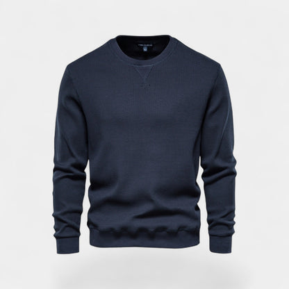 Men's Cotton Crew Neck Jumper – Relaxed Minimalist Cut