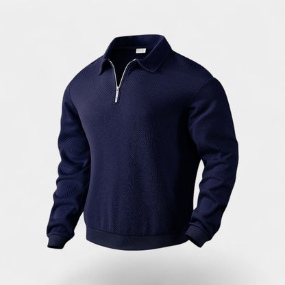 Men's Half Zip Jumper – Lapel Collar Relaxed Fit