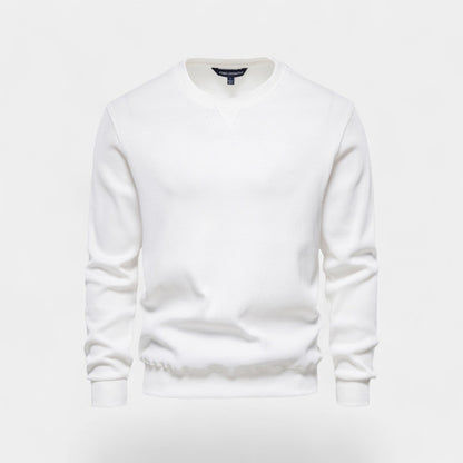 Men's Cotton Crew Neck Jumper – Relaxed Minimalist Cut