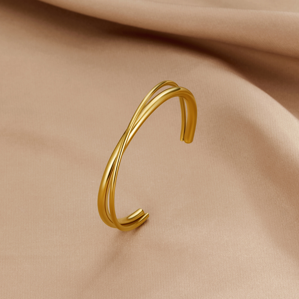 Eva Slender Rope Twist Gold-Tone Bracelet
