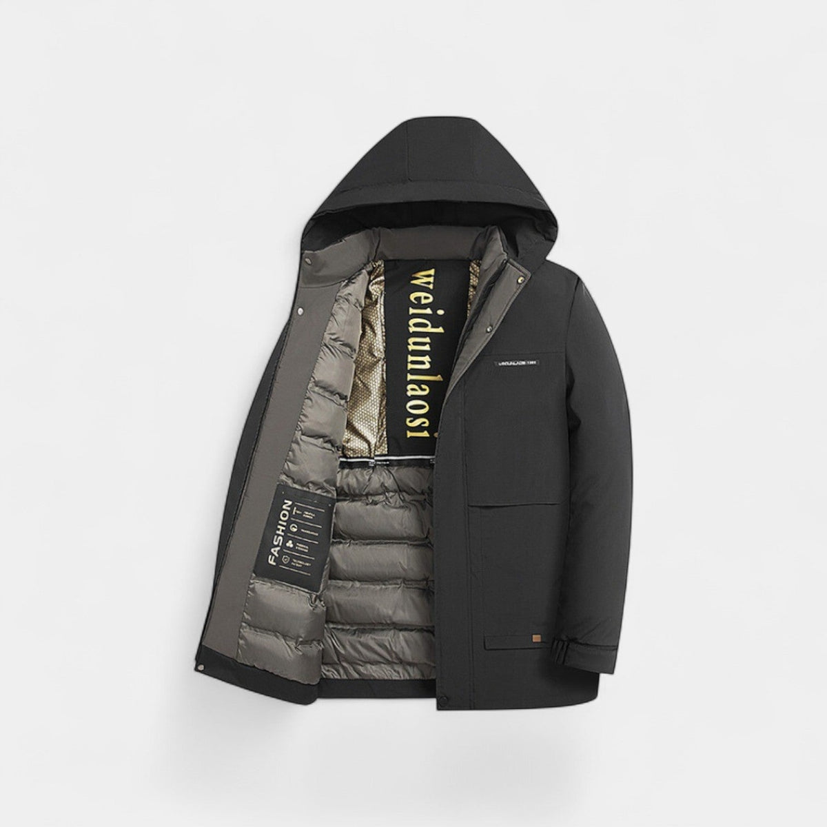 Men's Quilted Cotton Parka – Velvet Lined with Hood