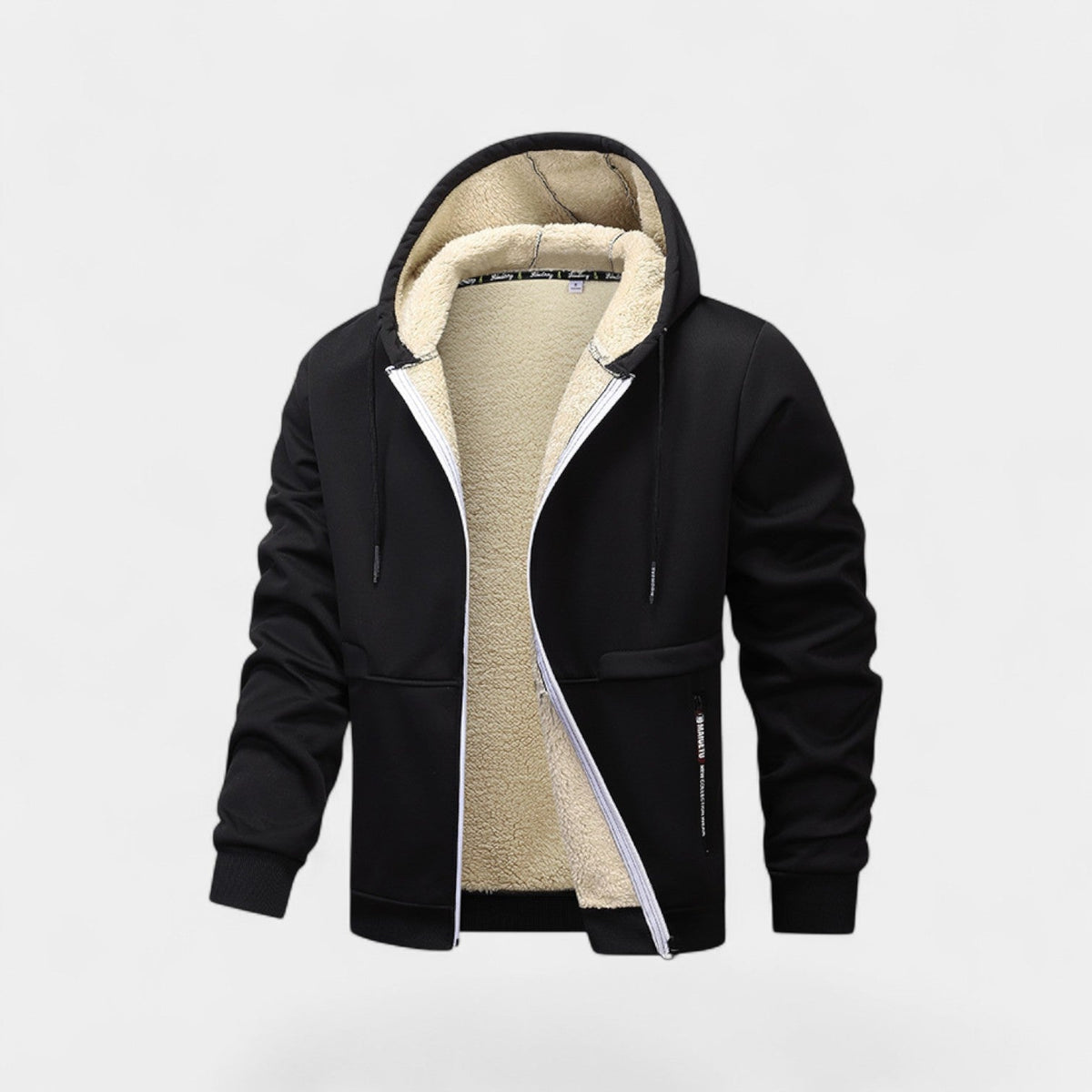Men's Sherpa Fleece Zip Hoodie – Relaxed Fit Cardigan