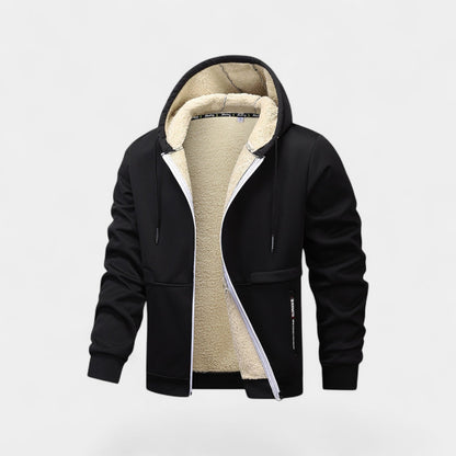 Men's Sherpa Fleece Zip Hoodie – Relaxed Fit Cardigan