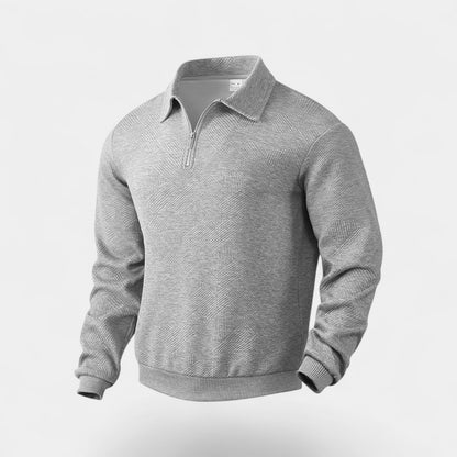 Men's Half Zip Jumper – Lapel Collar Relaxed Fit