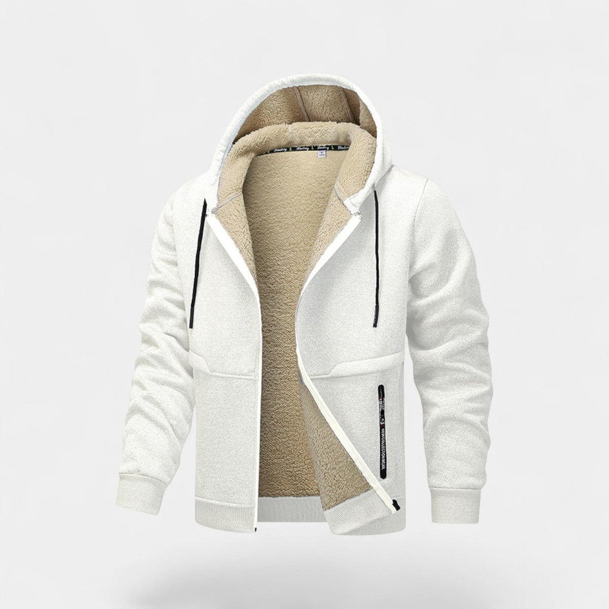Men's Sherpa Fleece Zip Hoodie – Relaxed Fit Cardigan