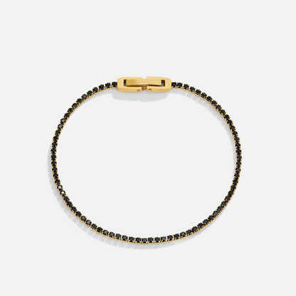 Evening Deep Black Crystal Band Bracelet