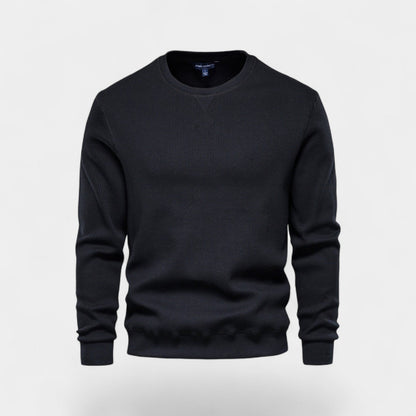 Men's Cotton Crew Neck Jumper – Relaxed Minimalist Cut