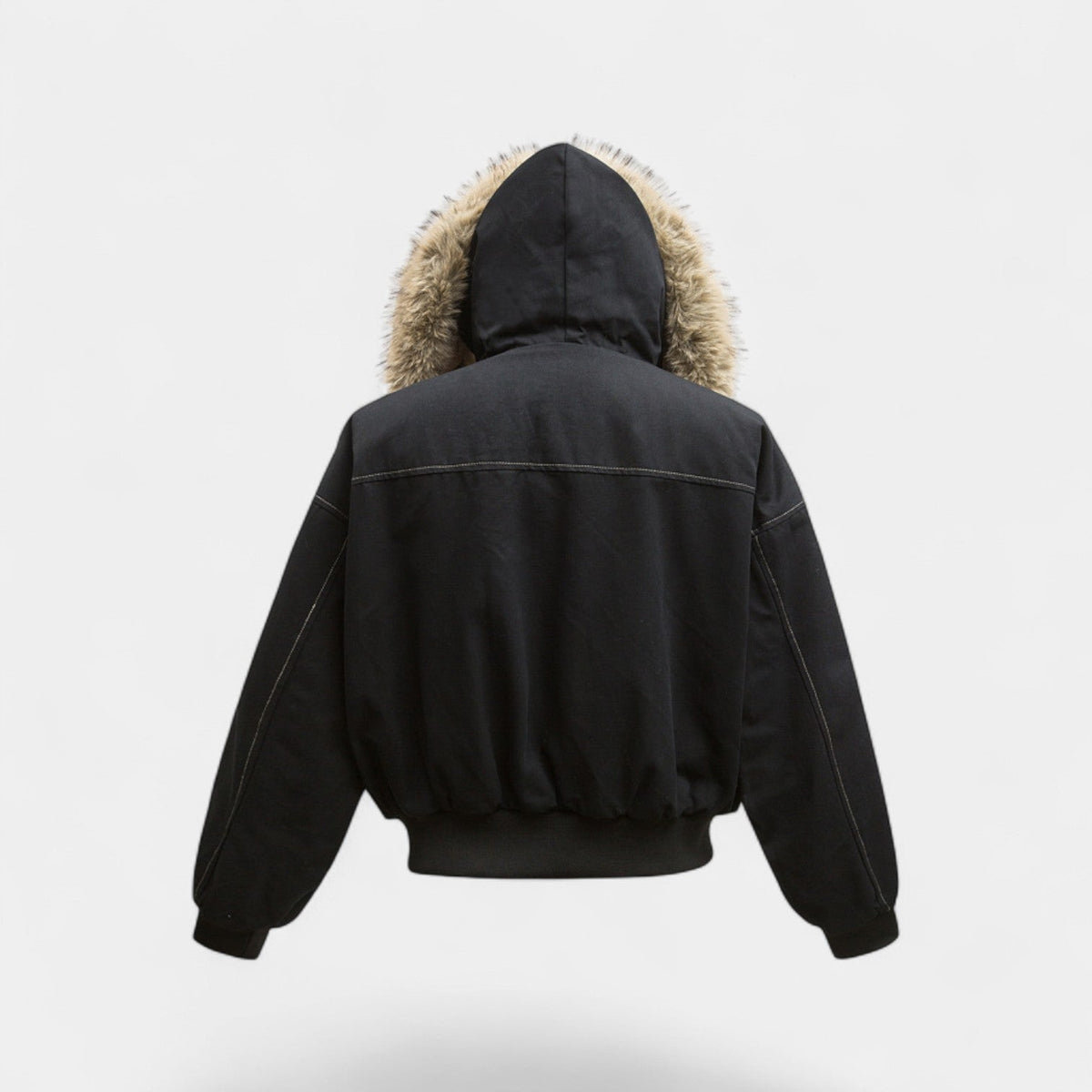 Men's Thick Cotton Puffer Jacket – faux fur Lined Hood