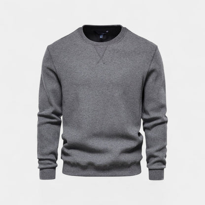 Men's Cotton Crew Neck Jumper – Relaxed Minimalist Cut