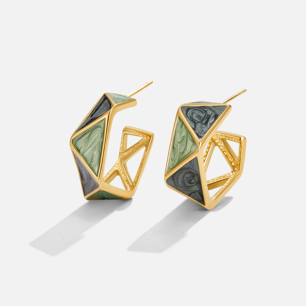 Atlantis Hoop Earrings in Cool Jade Green
