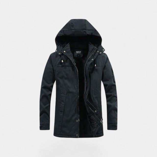 Men's Cotton Parka – Washed Finish with Lapel Hood