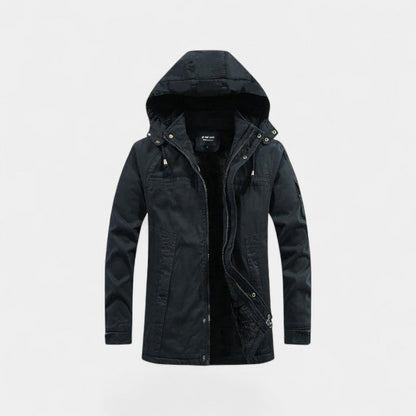 Men's Cotton Parka – Washed Finish with Lapel Hood