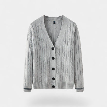 Men's Cotton Knit Cardigan – Relaxed V-Neck Button Front
