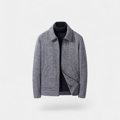 Men's Wool Blend Coat – Stand Collar Tailored Cut