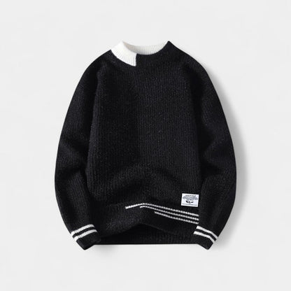 Men's Striped Cotton Jumper – Crew Neck Casual Knit