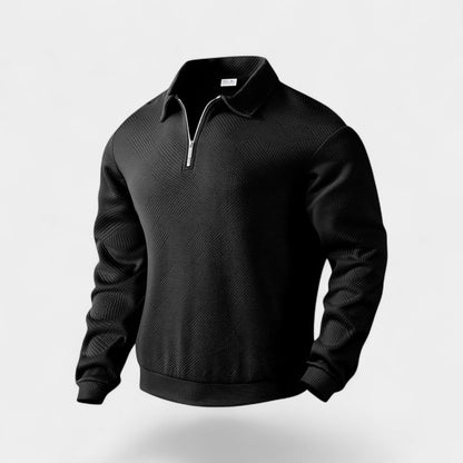 Men's Half Zip Jumper – Lapel Collar Relaxed Fit