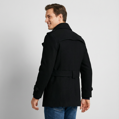 Men's Cotton Blend Trench Coat – Belted Mid Length