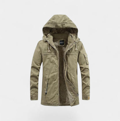 Men's Cotton Parka – Washed Finish with Lapel Hood