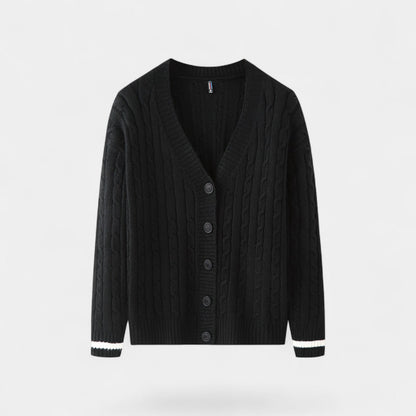 Men's Cotton Knit Cardigan – Relaxed V-Neck Button Front