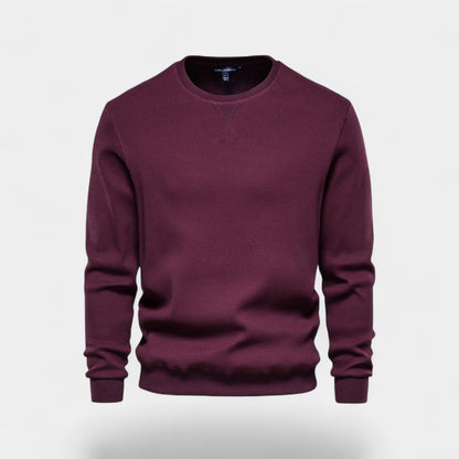 Men's Cotton Crew Neck Jumper – Relaxed Minimalist Cut