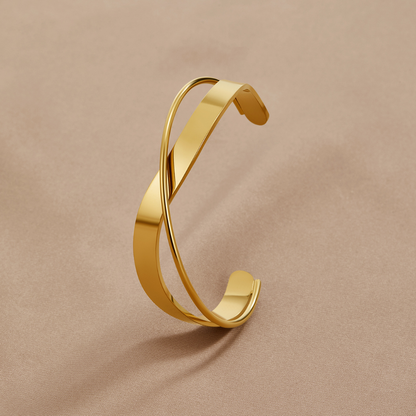 Eve Slim Polished Narrow Gold-Tone Bangle