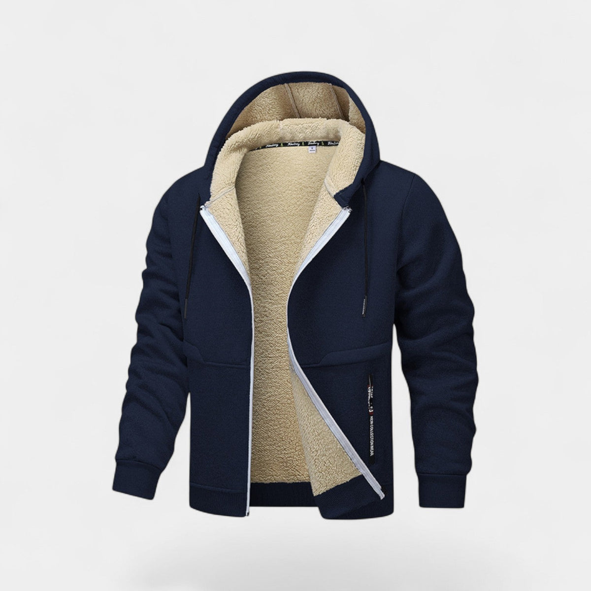 Men's Sherpa Fleece Zip Hoodie – Relaxed Fit Cardigan