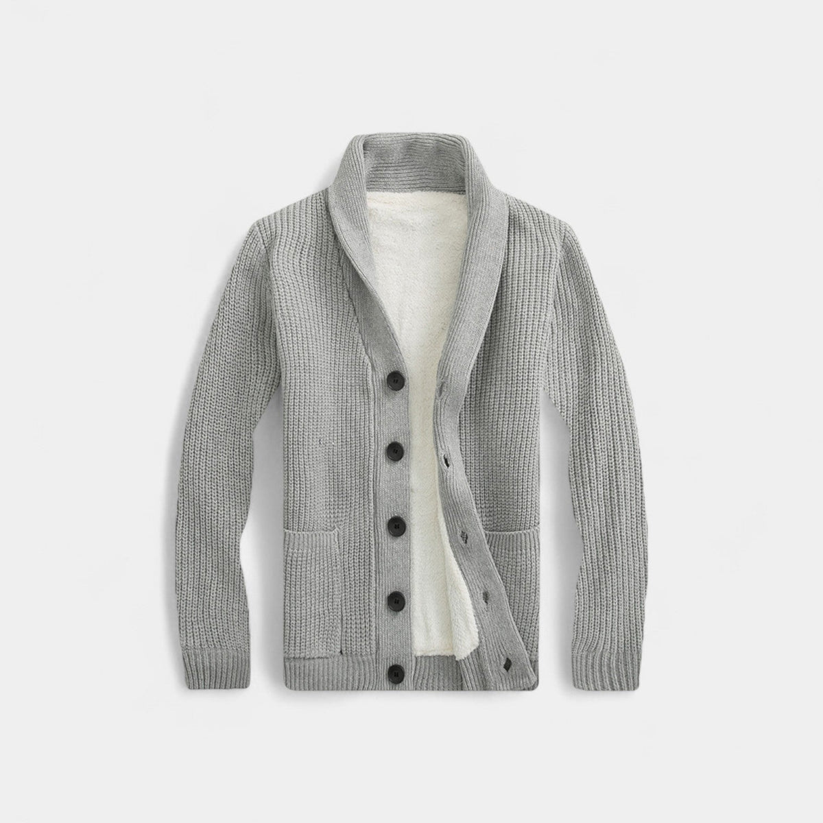 Men's Wool Blend Cardigan – V-Neck Button Through