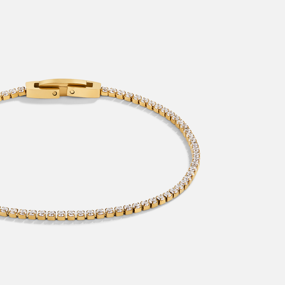 Niyah Pale Crystal Gold-Tone Band Bracelet
