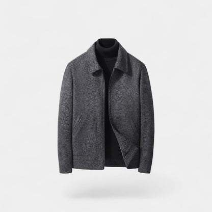 Men's Wool Blend Coat – Stand Collar Tailored Cut