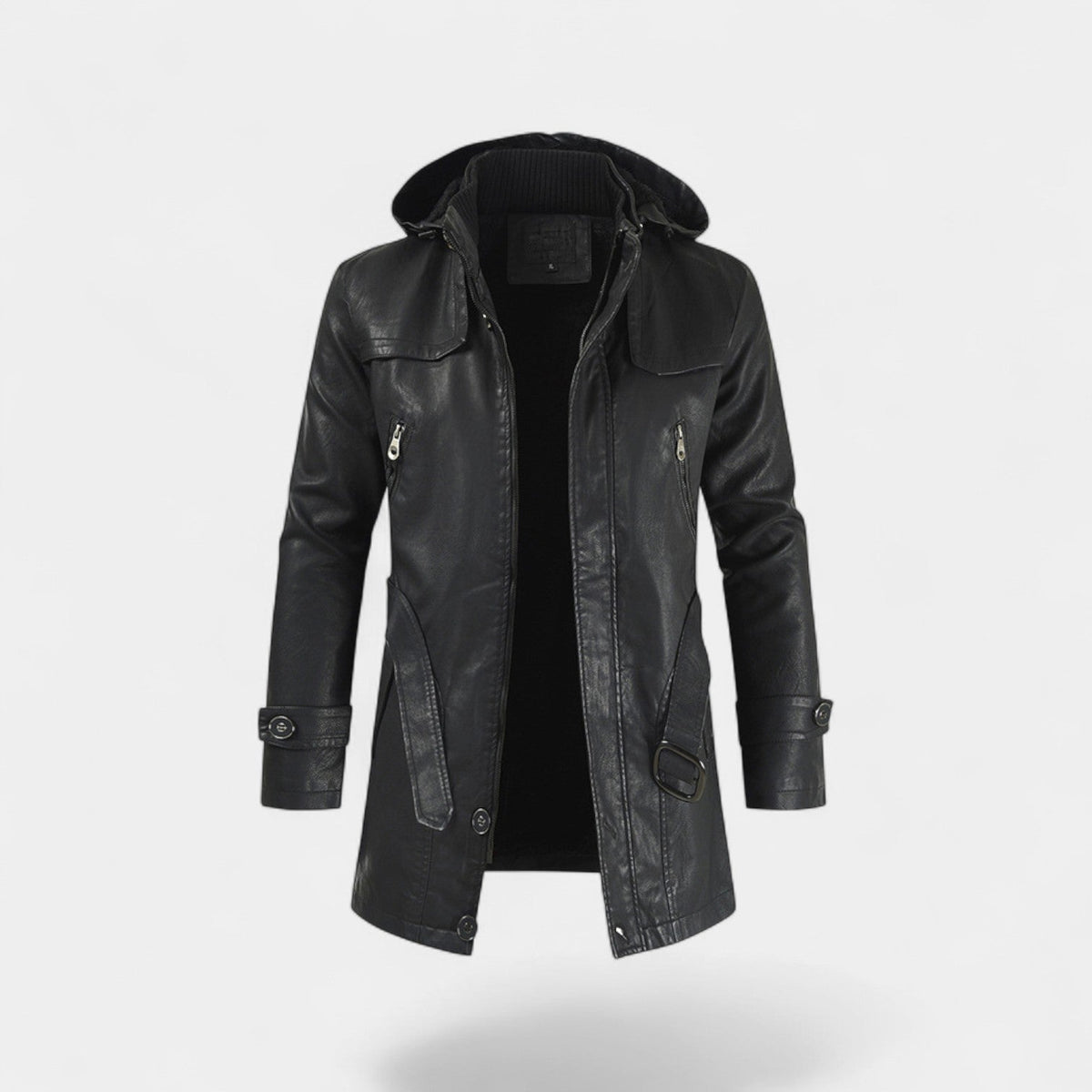 Men's Leather Trench Jacket – Mid Length Modern Cut