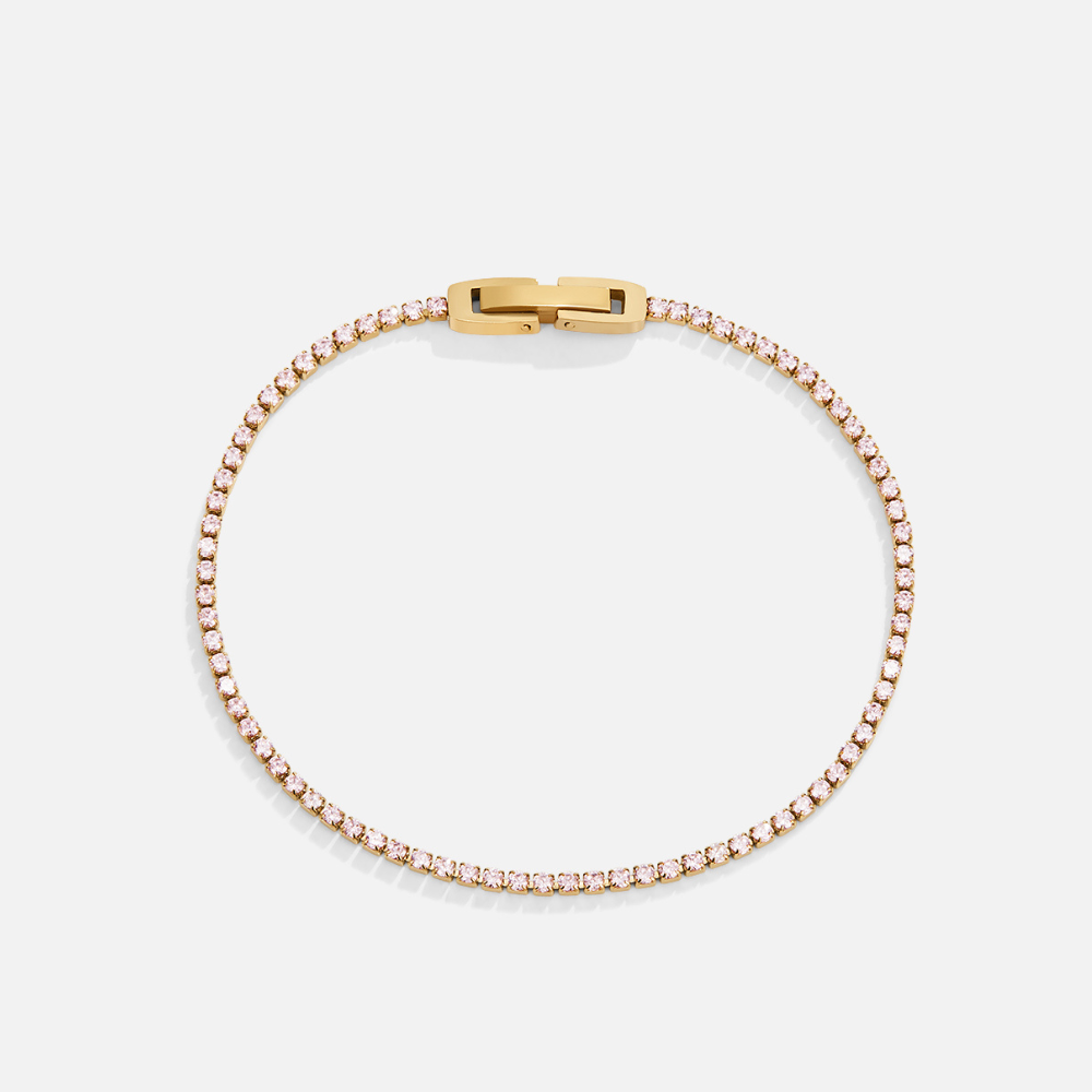 Kiera Pale Blush Crystal Gold-Tone Bracelet