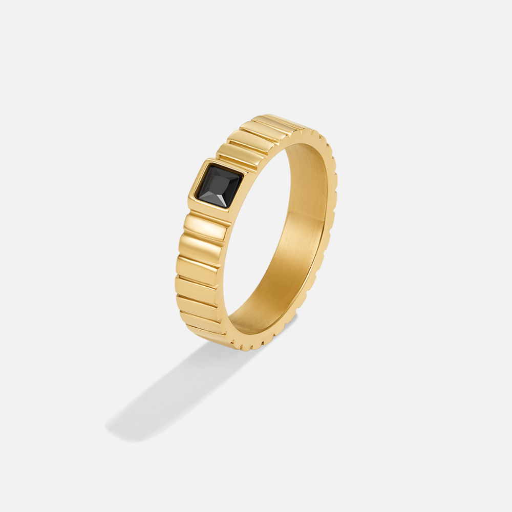 Talia Gold-Tone Ring with a Dark Centre Stone