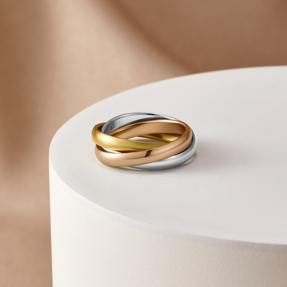 Elena Interlocking Three-Tone Loop Ring
