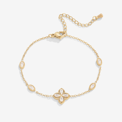 Lucky Clover Crystal Chain Bracelet