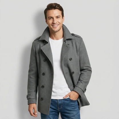 Men's Cotton Blend Trench Coat – Belted Mid Length