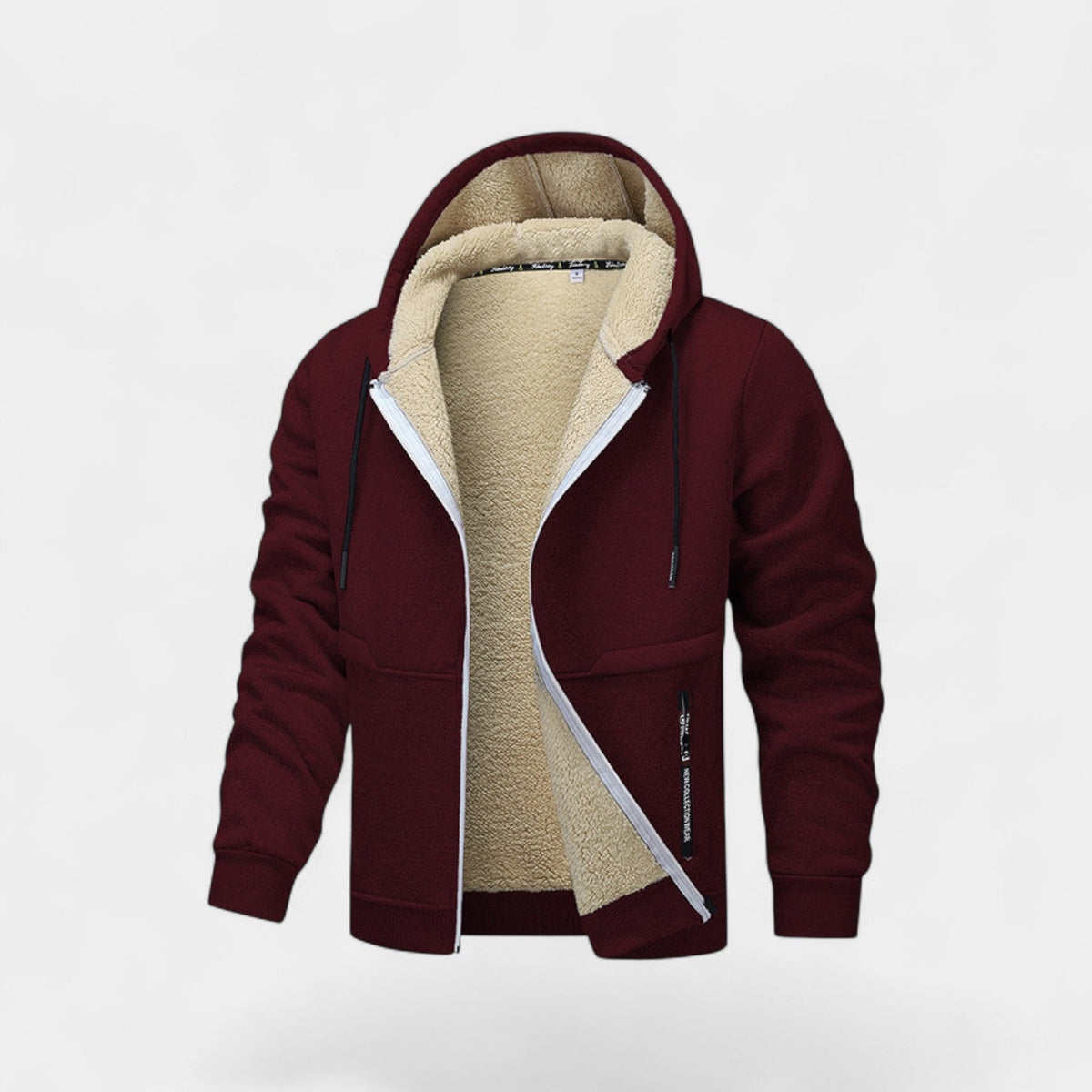 Men's Sherpa Fleece Zip Hoodie – Relaxed Fit Cardigan