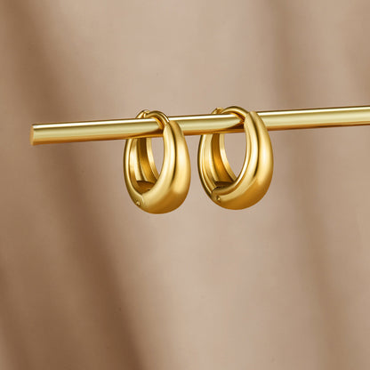Audrey Clean-Lined Gold-Tone Hoop Earrings